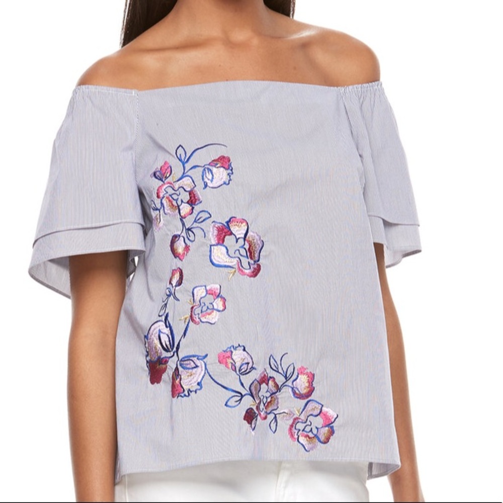 Apt. 9 women’s embroidered off the shoulder top XL